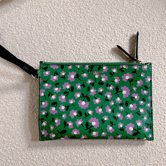 Kate Spade ♠️ New York Spencer Party Floral Pouch Wristlet - Picture 4 of 13
